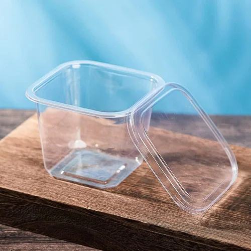 Miniatura 3 de TOFLEN 50 tazas cuadradas de plástico para postres de 12 onzas con tapas y tenedores, vasos de plástico transparente para yogur, parfait para pudín