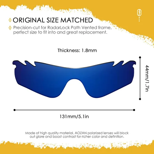 Miniatura 35 de Lentes de repuesto ANSI Z87.1 para gafas de sol Oakley RadarLock Path ventiladas - HI-DEF fotocromático