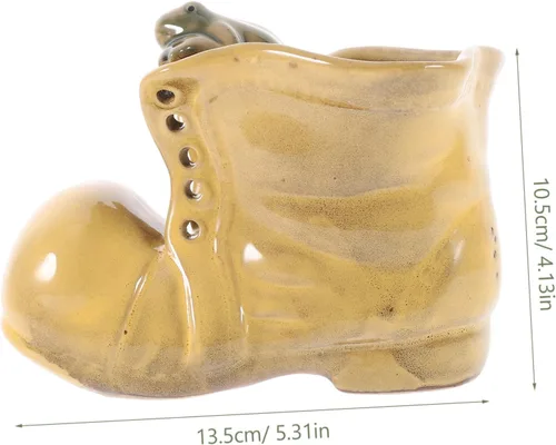 Miniatura 9 de Botas de dibujos animados en forma de suculenta maceta de cerámica para plantas de interior, oficina, ventana, alféizar decoración única