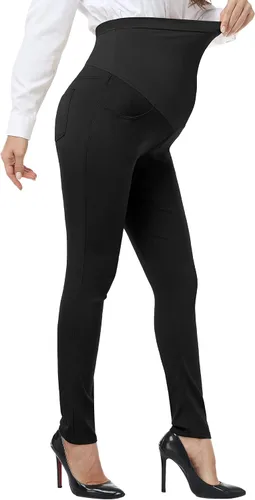 Miniatura 2 de PACBREEZE Women's Maternity Work Pants Stretchy High Waist Skinny Leg Pregnancy Business Casual Dress Pants