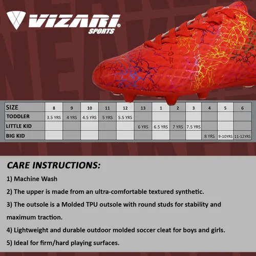 Miniatura 4 de Vizari Zodiac JR FG - Zapatos de fútbol para exteriores para niños y niñas