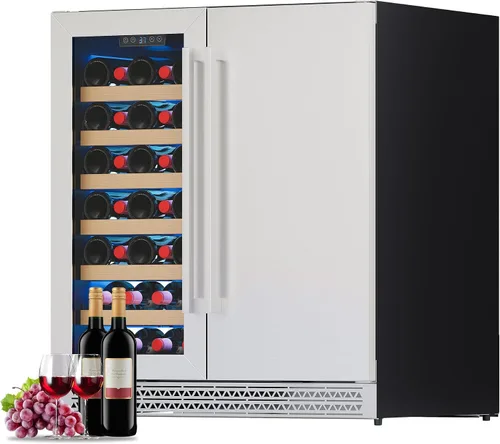 Miniatura 11 de Albott Refrigerador de bebidas - Refrigerador de 24 pulgadas con puerta de vidrio, estantes ajustables y panel táctil LED, diseño bajo mostrador