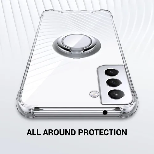 Miniatura 6 de Silverback Funda transparente para Samsung Galaxy S22 con soporte de anillo, amortiguador de golpes protector a prueba de golpes para Galaxy S22