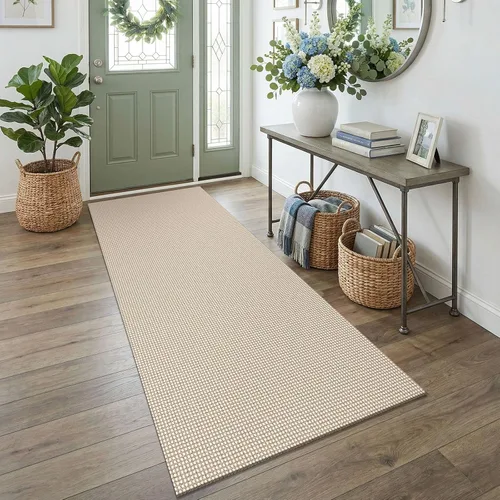 Miniatura 115 de EARTHALL Alfombra de pasillo 3x14 pies, alfombras lavables extra largas para pasillos, tejidas, antideslizante, alfombra trenzada para entrada