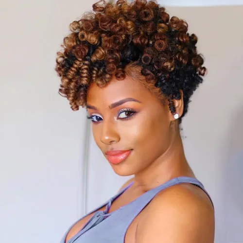 Miniatura 39 de MIMAN - 3 paquetes de trenzas de cabello rizado corto a crochet de 10 pulgadas, extensiones de trenzado sintético de 6 mm para peinado de mohawk