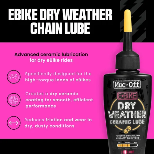 Miniatura 2 de Muc-Off eBike - Lubricante de cadena seca, 1.7 onzas líquidas, lubricante para bicicleta, aceite de cadena de bicicleta, cera de cadena