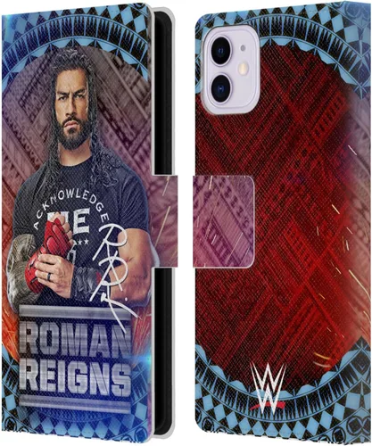 Miniatura 88 de Head Case Designs Officially Licensed WWE Distressed Logo Roman Reigns Leather Wallet Case Compatible with Apple iPhone 11
