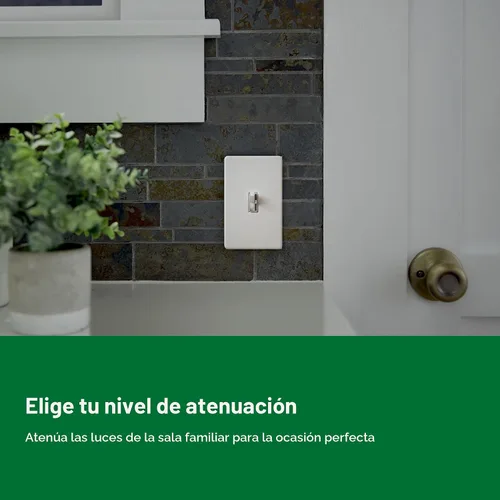 Miniatura 6 de Lutron Ariadni/Toggler LED+ Interruptor Regulador de Luz para LED Regulable, Halógeno e Incandescente Interruptor Dimmer, 150W, Unipolar/3-Vías