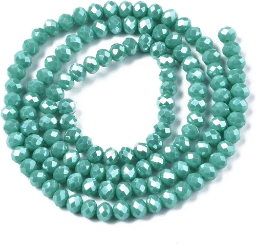 Miniatura 23 de Elecrelive 660 piezas Cuentas de Cristal Briolette de 4mm Cuentas de Vidrio Rondelle Color AB Cuentas de Vidrio Facetadas Sueltas para Bisutería