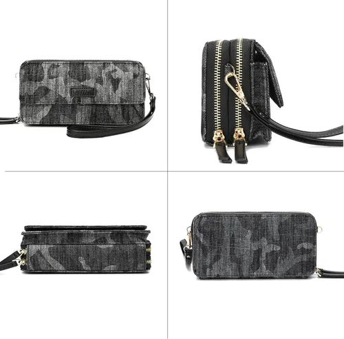 Miniatura 4 de Lanyani Cartera cruzada RFID con bolsillo para teléfono para mujer, cuero vegano