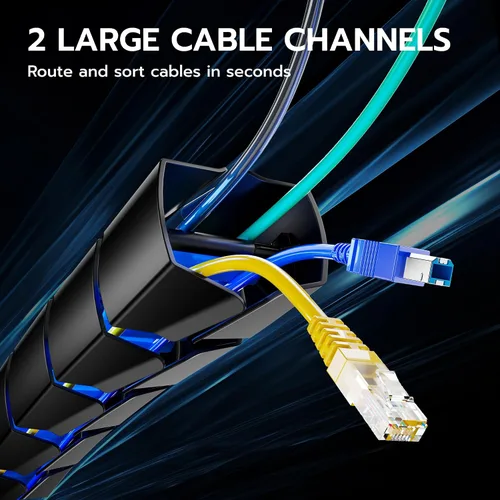 Miniatura 5 de ARES WING - Columna de gestión de cables debajo del escritorio, organizador de cables de vértebras atornillables para escritorio de pie, organizador