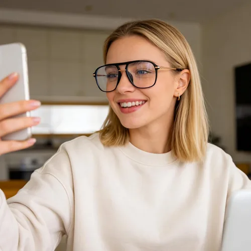 Miniatura 7 de Dollger Lentes de bloqueo de luz azul para mujer, estilo aviador de gran tamaño, lentes de computadora que protegen tu visión, elegantes y saludables
