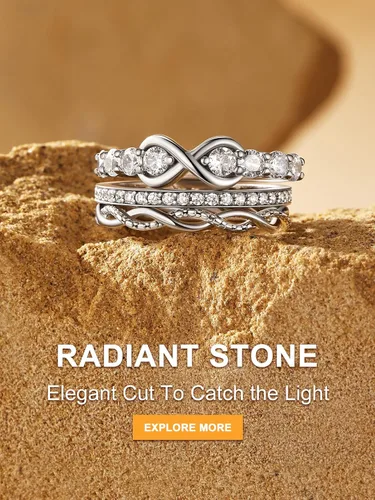 Miniatura 2 de Bestyle Anillos simples de plata de ley S925 con circonita cúbica, bonitos anillos de amistad para mejores amigos, delicados anillos de boda