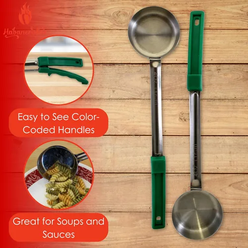 Miniatura 2 de Cuchara de acero inoxidable sólido de 4 onzas para medir y servir; cucharas de grado comercial (paquete de 2) Commercial-Grade Spoodle for