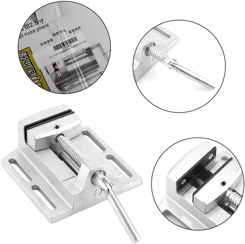Miniatura 5 de Prensa de taladro de 2.5 pulgadas, alicates de punta plana, sujeción de doble pista, abrazadera de perforación industrial resistente que sujeta