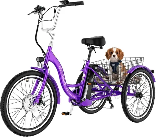 Miniatura 11 de MOONCOOL Triciclo Eléctrico para Adultos 350W/500W 36V/48V Batería Extraíble 20/24/26 Pulgadas 7 Velocidades 3 Ruedas Bicicletas Eléctricas