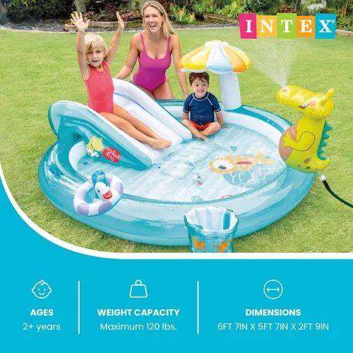 Miniatura 2 de Intex - Centro de juegos inflable de cocodrilo, para mayores de 2 años 2-Multicolor