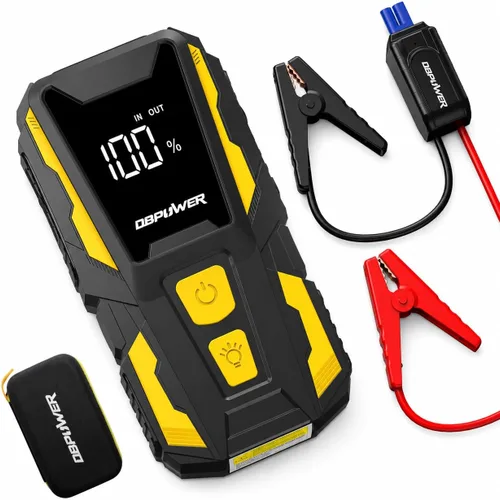 DBPOWER Arrancador de 5000 A, arrancador de batería de coche de 74 Wh para motores de hasta 10,0 L de gasolina y 8,0 L de diésel, paquete de batería