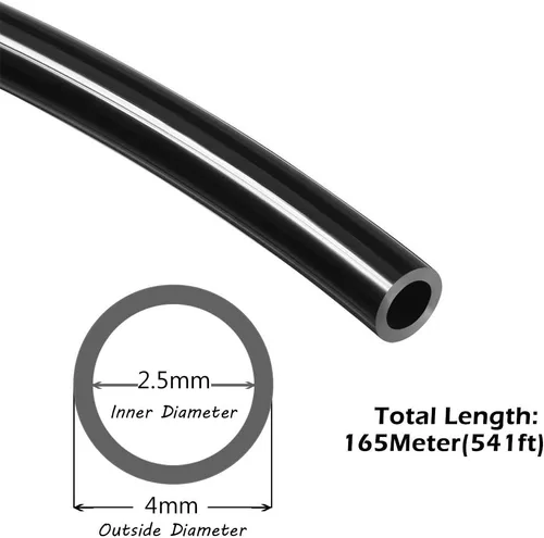 Miniatura 3 de Beduan Tubo de tubo neumático, 0.157 in x 0.098 in, negro, 541 pies/541.3 ft, tubo de manguera de poliuretano para transferencia de fluidos