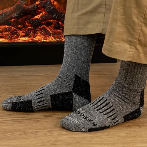 Miniatura 3 de KEECOW Calcetines de lana merina para hombre y mujer, térmicos, cálidos, de invierno, acolchados, para senderismo, de trabajo, para correr, 3 pares