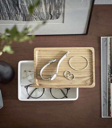 Miniatura 6 de Yamazaki Caja de accesorios Home Polystone Organizador de joyas, tamaño único, ceniza