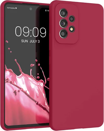 Miniatura 14 de kwmobile Funda compatible con Samsung Galaxy A32 5G - Funda de silicona TPU con acabado suave - Rosa impresionante