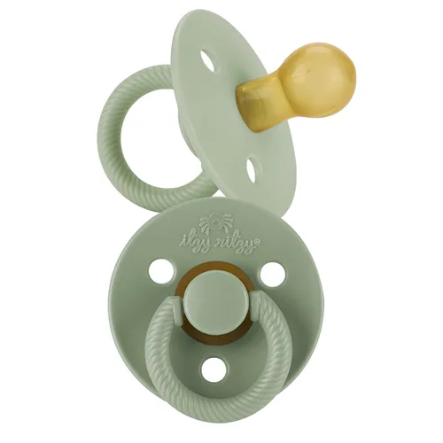 Itzy Ritzy Chupetes de Goma Natural (Juego de 2) – Chupetes para Bebé con Pezón en Forma de Cereza y Agujeros de Aire Grandes para Mayor Seguridad;
