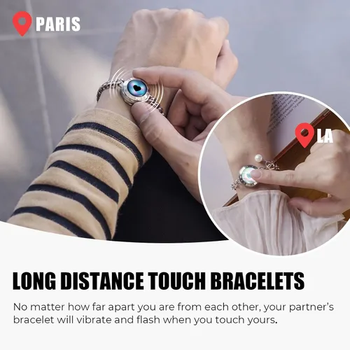 Miniatura 27 de TOTWOO Long Distance Touch Bracelets for Couples, Vibration & Light up for Love Couples Bracelets Long Distance Relationship Gifts for Girlfriend