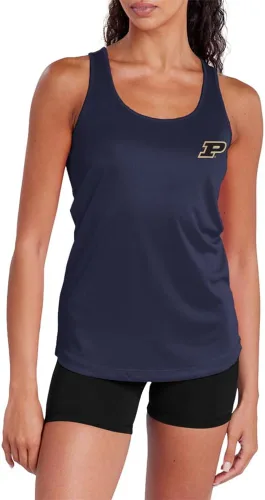 Miniatura 231 de Camiseta deportiva sin mangas oficial de NCAA Collegiate para mujer, con espalda cruzada, colección con logotipo primario