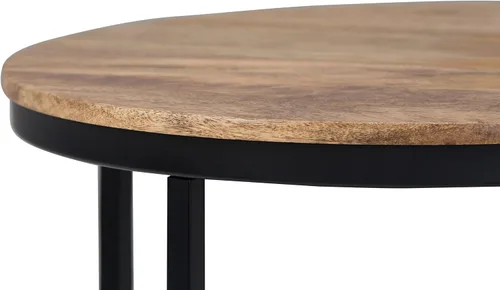 Miniatura 7 de SIMPLIHOME Jenna - Mesa auxiliar de metal, mesa redonda de metal sólido de 18 pulgadas de ancho, mesa auxiliar natural industrial o mesa pequeña