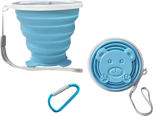 Miniatura 12 de FINDWORLD Vaso plegable de silicona plegable expandible plegable para beber - Tazas portátiles reutilizables para viajes, camping, senderismo