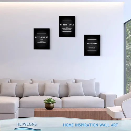 Miniatura 3 de Lienzo Motivacional Nunca Renuncies Arte de Pared, Frases de Inspiración Trabajar Duro Persistencia Recordatorio Decoración Afirmación Positiva