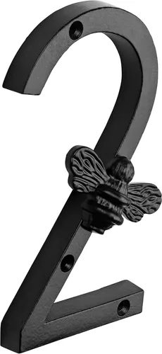 Miniatura 8 de Brass bee Número de casa con diseño de abeja Placa moderna de 5 pulgadas para letreros de puerta Números de dirección de casa de calle, metal