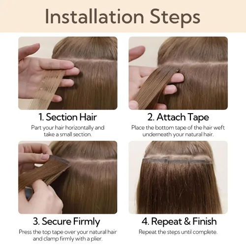 Miniatura 8 de HOTBANANA Extensiones de cabello con cinta, 10 pulgadas, 10 unidades, 0.71 onzas de rubio ceniza degradado a rubio dorado y rubio platino