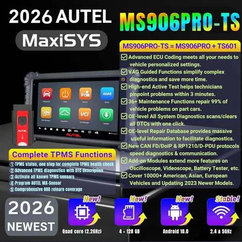 Miniatura 2 de Autel MaxiSYS MS906 PRO-TS Scanner, Up of MS906MAX MS906Pro MP900TS MS906TS MP900BT, Full TPMS Diagnostic, Bidirectional Scan Tool, ECU Coding, 36+
