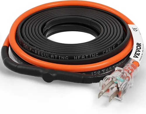 Miniatura 16 de VEVOR Cable de calefacción de tubería autorregulable, cinta térmica de 120 pies de 5 W/ft para protección contra congelación de tuberías, protege