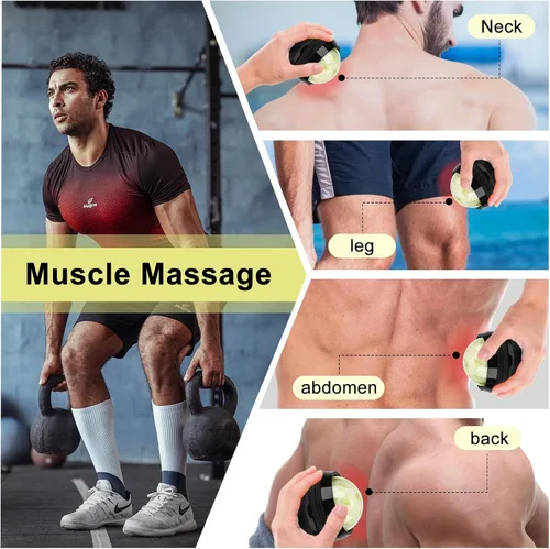 Miniatura 3 de ideayard Bola de rodillo de masaje en frío, herramienta de piedra de masaje, bola de jade para aliviar el frío y el calor, dolores musculares