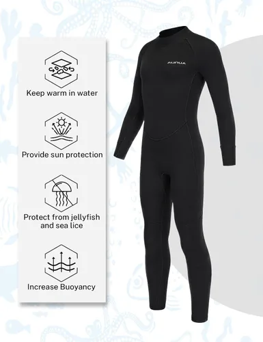 Miniatura 5 de Traje de neopreno para niños y niñas, traje de neopreno completo de 3/0.079 in y traje corto de 0.118 in para natación, surf