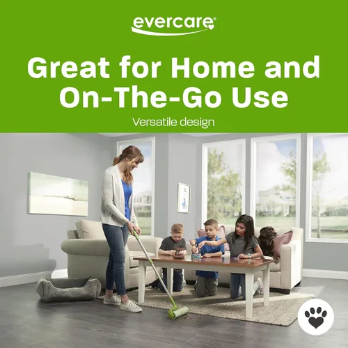 Miniatura 5 de Evercare Recambio de Rodillo Quitapelusas Mega Multiusos para Pelo de Mascotas de 10", 50 Hojas – Rodillo Adhesivo para Pelo de Mascotas, Removedor