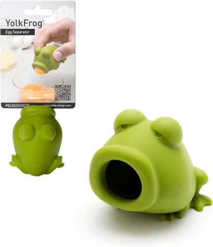 Peleg Design Separador de huevos para huevos crudos – Separador de silicona de yema de huevo y blanco, divertido diseño de rana – Lindo accesorio de
