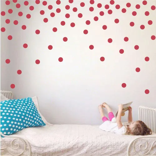 Miniatura 12 de Adhesivos decorativos de vinilo para pared, diseño de círculos de lunares, fácil de despegar y pegar, adhesivos decorativos extraíbles para Beige