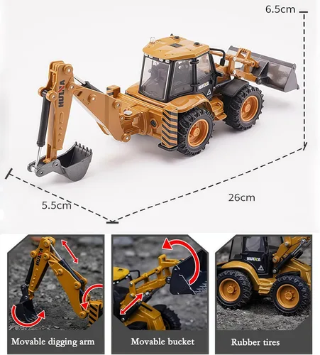 Miniatura 9 de Camión articulado Gemini & Genius con volquete, para metalurgia, escala 1/50, vehículo de ingeniería, modelo de juguetes infantiles