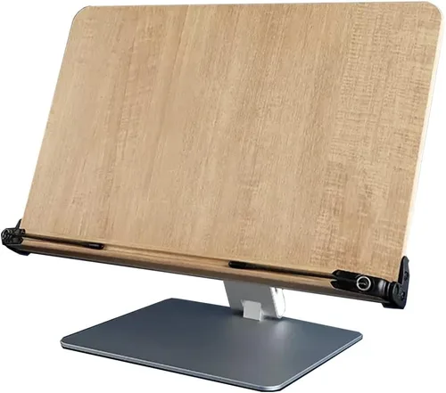 Miniatura 8 de GIZNXBA Soporte de libro para lectura de altura ajustable con clip de papel, soporte plegable manos libres, soporte de libro de texto para lectura