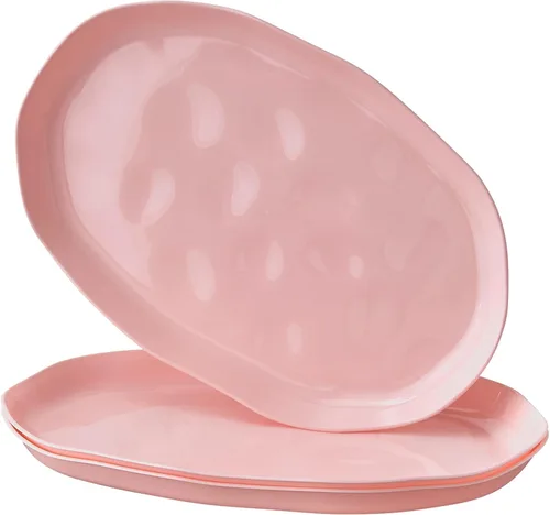 Miniatura 16 de Mini cuencos de postre Platos de postre ovalados Colección Lava Niebla rosa 6 piezas