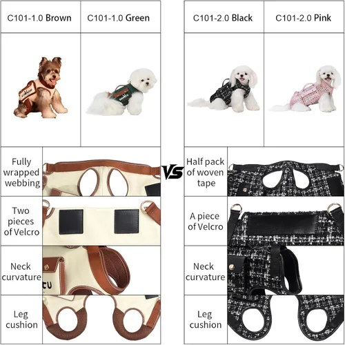 Miniatura 4 de Wakytu Arnés de elevación para perro, arnés VES ajustable para perro, correa ajustable para perro con bolsa pequeña para golosinas para cachorros