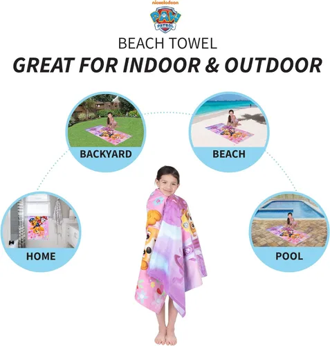 Miniatura 2 de Franco - Toalla de baño/piscina/playa para niños, de algodón súper suave, de 58 x 28 pulgadas, Paw Patrol, para niñas Paw Patrol Girls