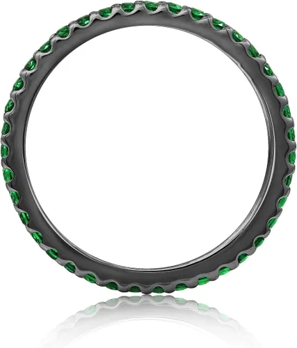Miniatura 2 de Tienda Collection Plated Sterling Silver Round-Cut All-Around Band Ring made with Infinite Elements Zirconia