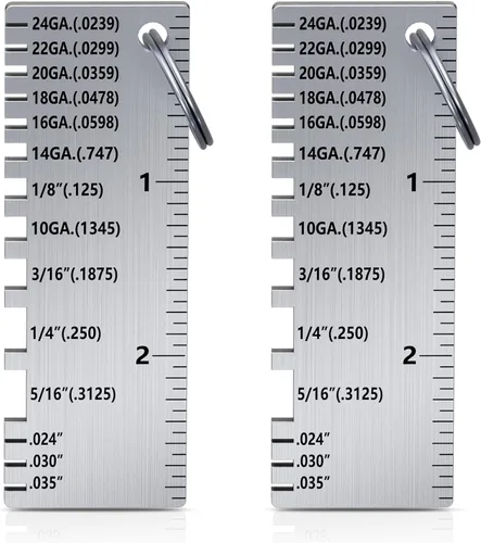 Miniatura 13 de ZeeDix 4 Piezas Hojas de Acero Inoxidable Calibre de Espesor para Soldadura - Herramienta de Medición de Calibre de Alambre, Calibre de Hoja