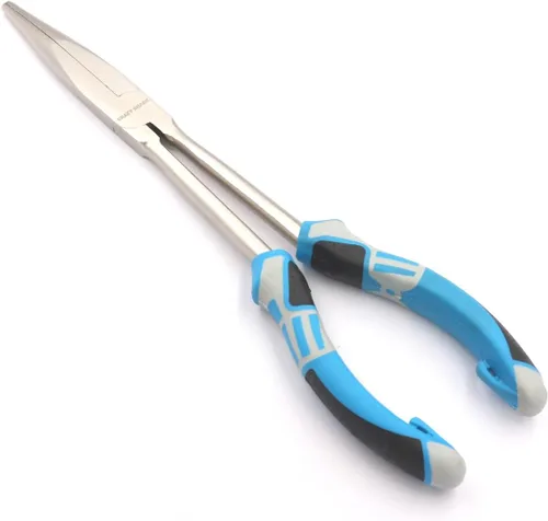 Miniatura 5 de Alicates de pesca de punta larga Herramientas de extracción de gancho de 11 pulgadas (NiFe-Azul Negro)