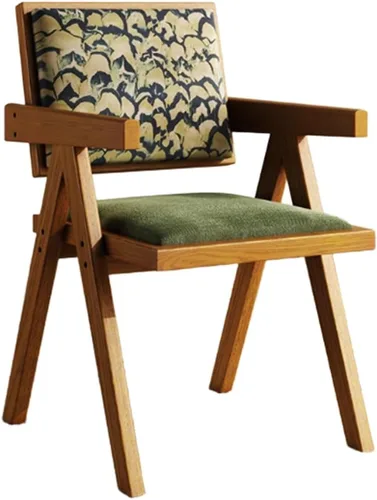 Miniatura 29 de YVYKFZD Juego de sillas de comedor de madera maciza, sillas de cocina sin brazos, silla de comedor tapizada con respaldo, sillón de terciopelo